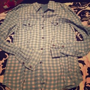 Blue and white flannel