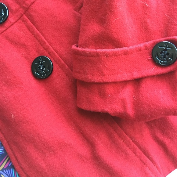 Red Pea Coat - Picture 3 of 4