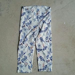NWT cropped white & floral leggings