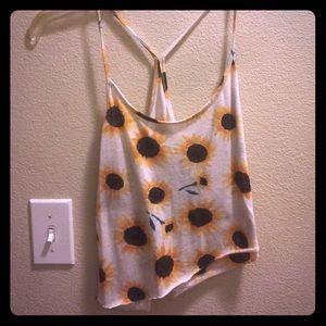 UO raw hem sunflower crop