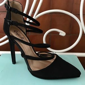 Brand New: Black Smooth Suede Elegant Heels!