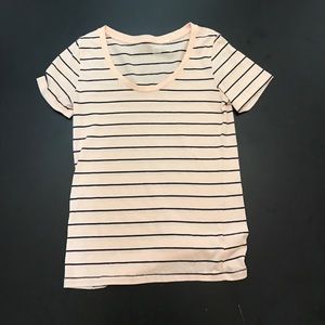 Pink and navy striped t-shirt