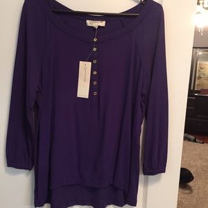 Purple pullover knit shirt