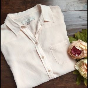 NWOT LOFT Light Pink Button Down Blouse