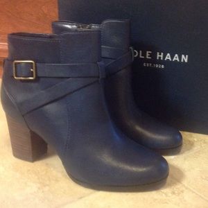 COLE HAAN Cassidy buckle boot, blazer blue