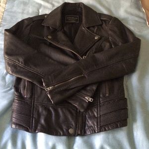 Lucky Brand Major Moto Lambskin Leather Jacket XS