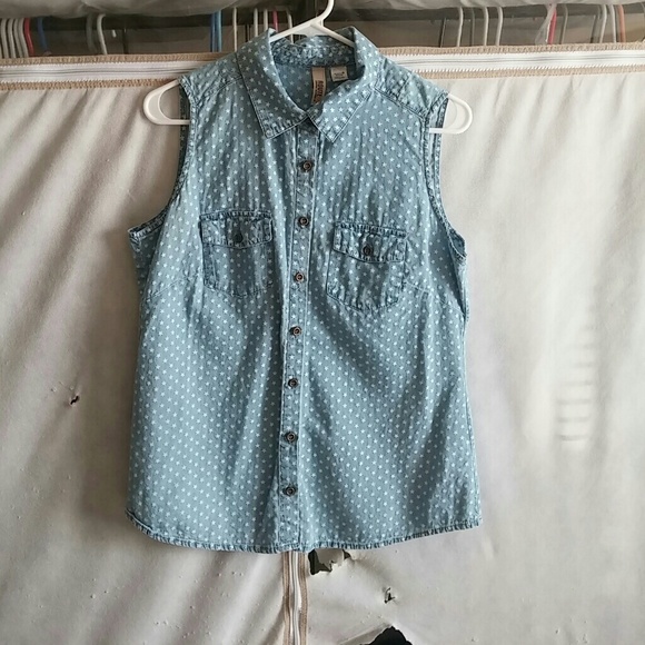 Denim star printed top