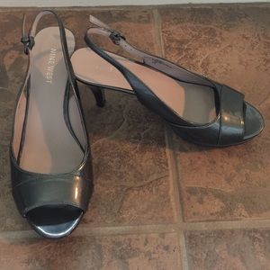 Nine West gray sling back heels