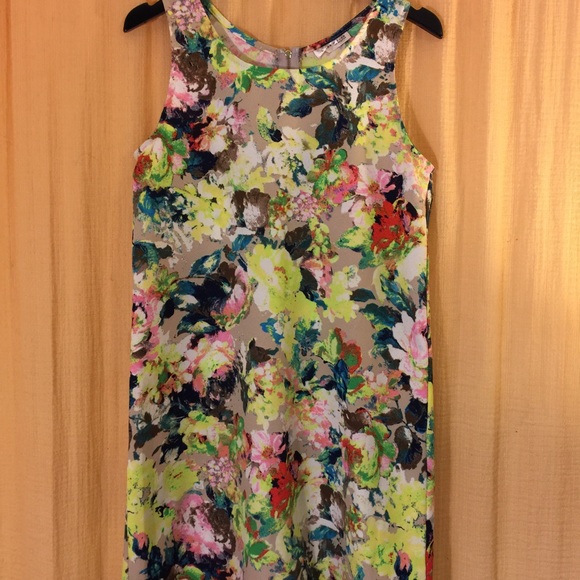 Neon Flower Print Dress