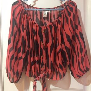 Black and red blouse