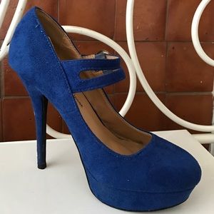 Brand New Royal Blue Suede High Heels!