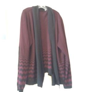 Maroon and black cardigan
