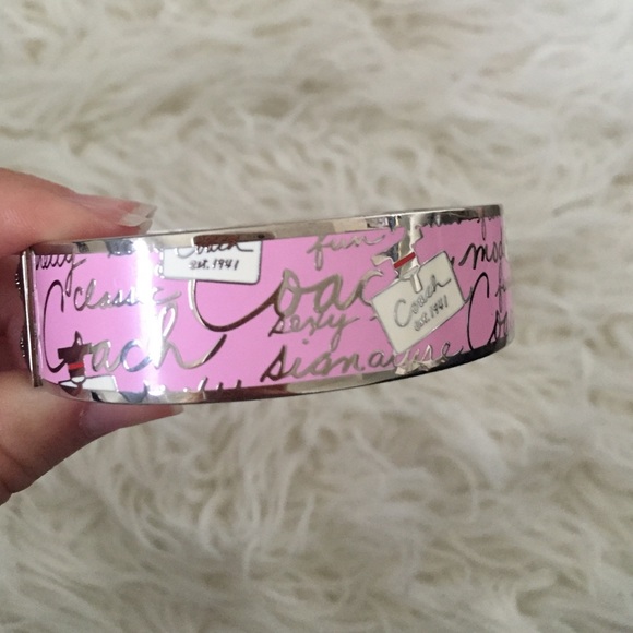Coach Pink & Silver Bangle