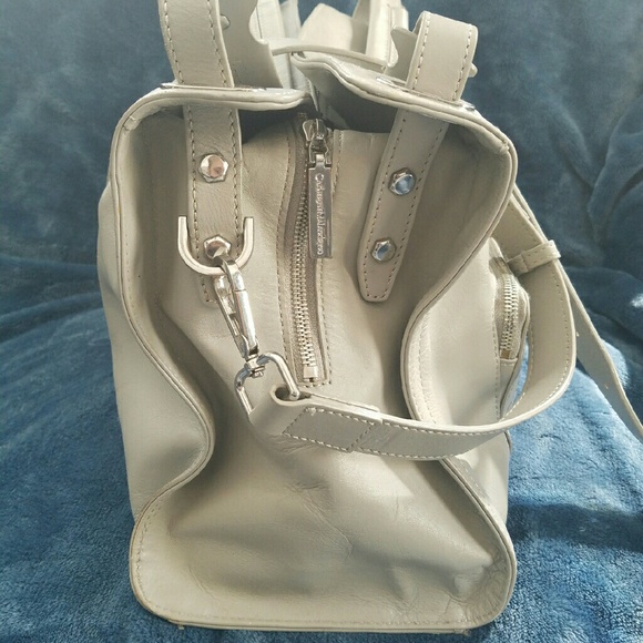 Grey Genuine Leather Satchel Prism Handbag - Picture 3 of 8