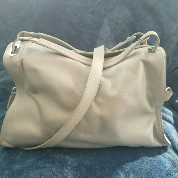 Grey Genuine Leather Satchel Prism Handbag - Picture 4 of 8