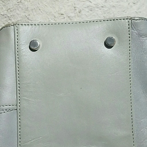 Grey Genuine Leather Satchel Prism Handbag - Picture 6 of 8