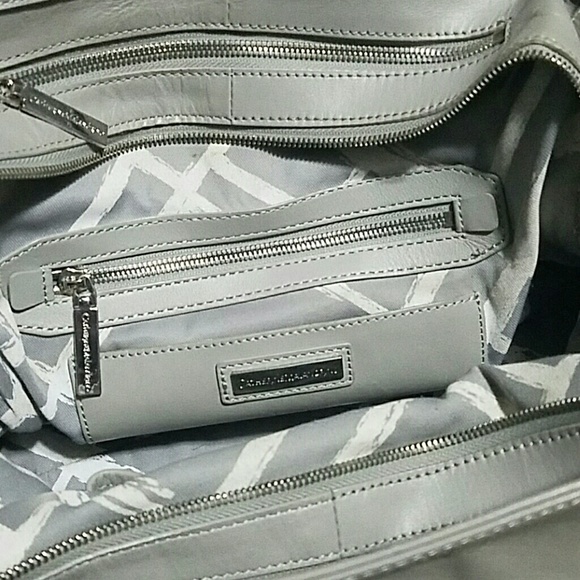 Grey Genuine Leather Satchel Prism Handbag - Picture 7 of 8