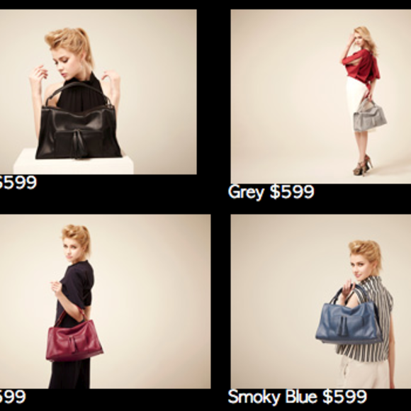 Grey Genuine Leather Satchel Prism Handbag - Picture 8 of 8