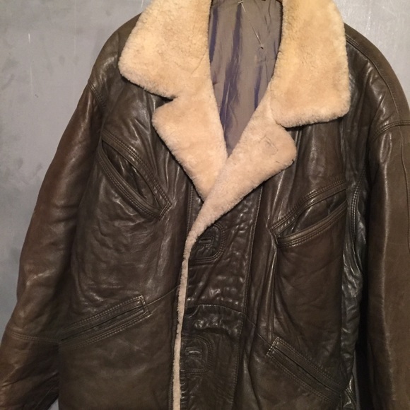 Green leather bomber jacket