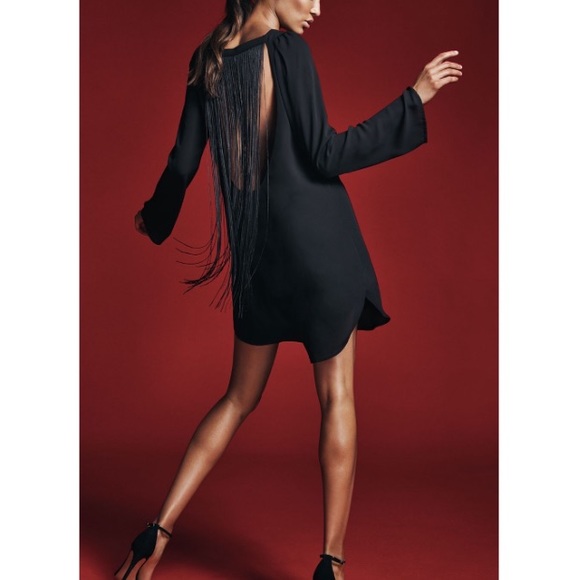 Express Dresses & Skirts - cute black fringe dress