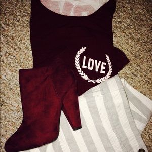 LOVE maroon women's top size medium