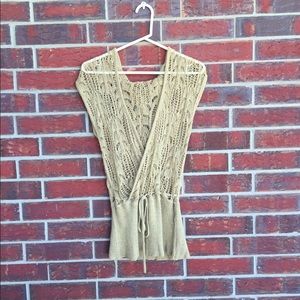 Arden B Sleeveless Hooded Sweater Size L