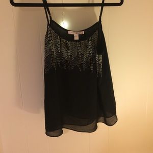 Blank tank with gold and silver stitchings