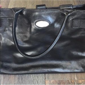 Furla black satchel hand bag