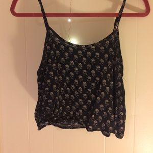 Black crop tank top