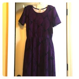 Lularoe Amelia dress. Navy and purple