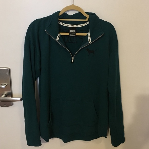 VS PINK teal half zip