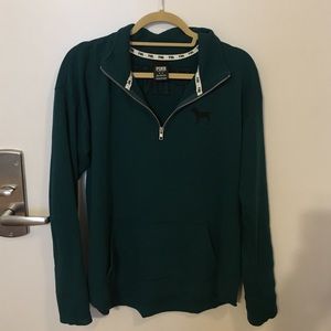 VS PINK teal half zip