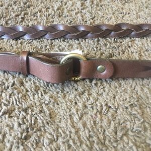 Braided leather wrap belt
