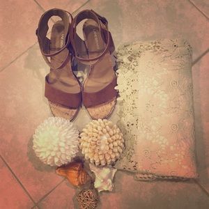 Lane Bryant suede buckle heels