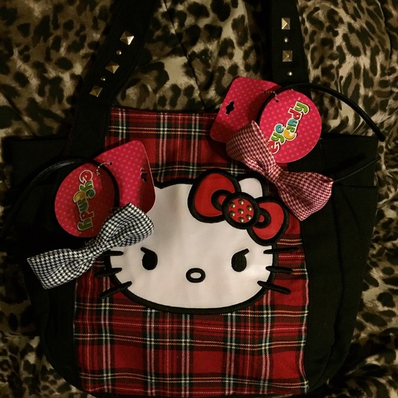 Hello Kitty Handbags - Hello Kitty tote and 2 new bow headbands