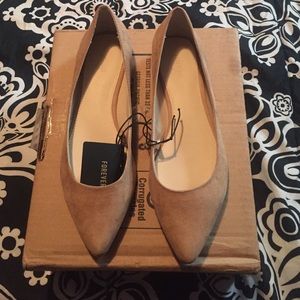 Taupe, pointy flats