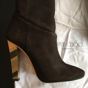 Jimmy Choo tall chocolate brown tall boots 39.5