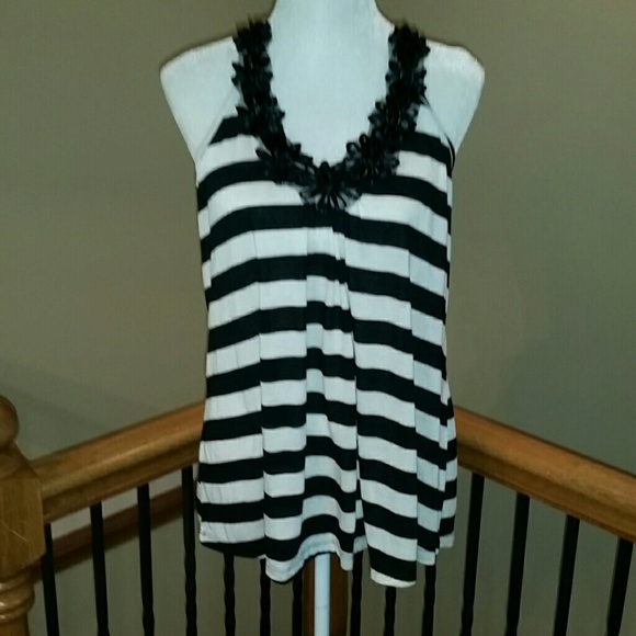 Tops - Charming Charlie tank with 3d flowers