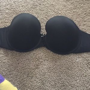 Strapless black bra