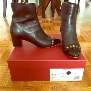 SALVATORE FERRAGAMO Nao Black Leather Boots 8.5
