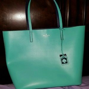 Authentic turquoise and royal blue Kate Spade Tote