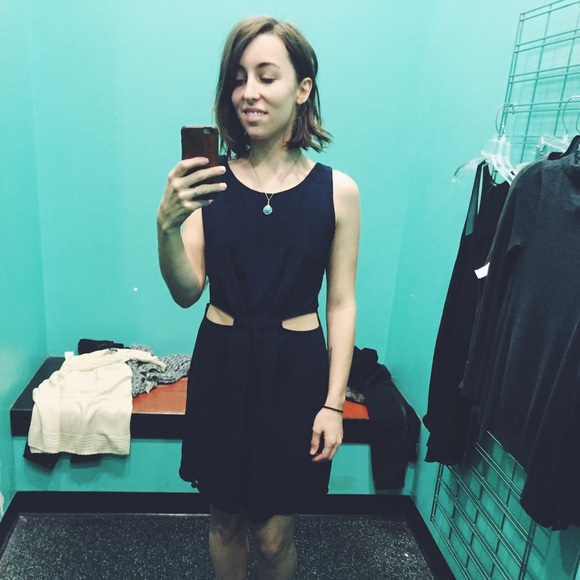 Navy cut out dress