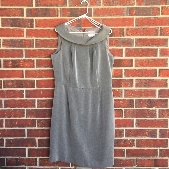 Karen Stevens Grey Dress With Collar Size 16
