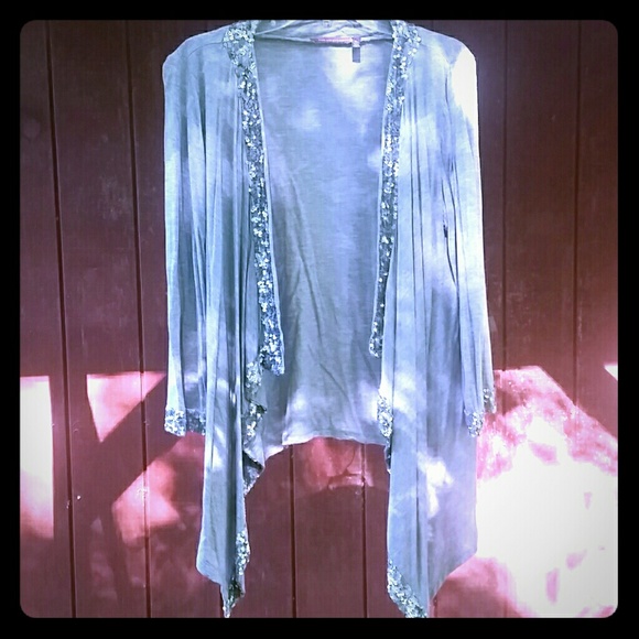 Grey sequined cardigan