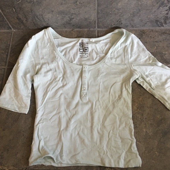 Baby Blue, 3/4 sleeve crop top - Picture 1 of 1