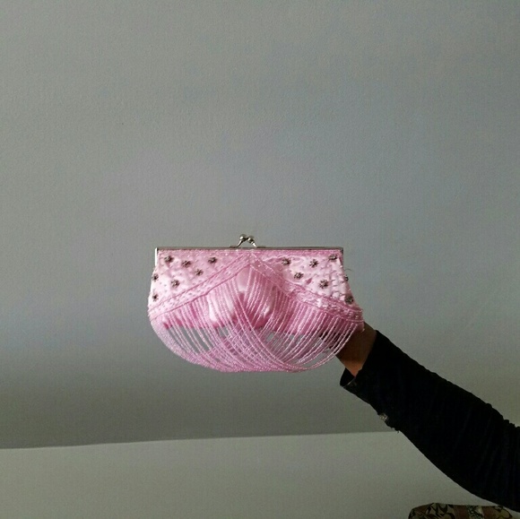 Pink gown purse.
