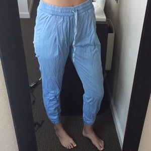 Blue denim-like joggers