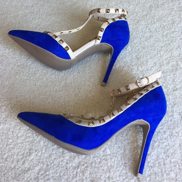 Beautiful blue suede pumps - Picture 3 of 4