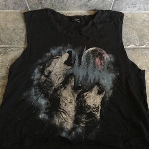 Black Crop Muscle Tee