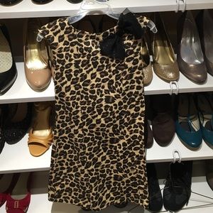 Leopard print dress w/matching doll dress